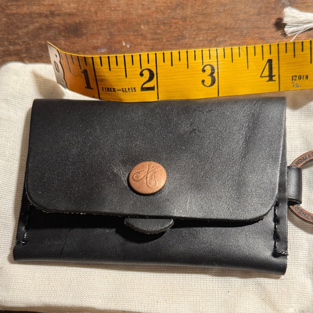 Corter NWOT Black Leather Card Holder hand sewn and oiled in New England